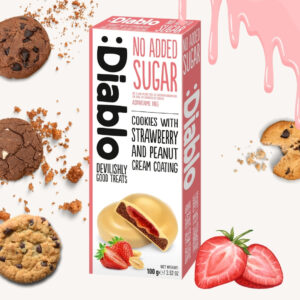 Cookies with Strawberry and Peanut Cream Coating (100g)