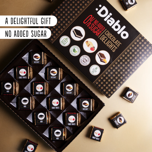 A decadent gift box of 12 individual chocolates including