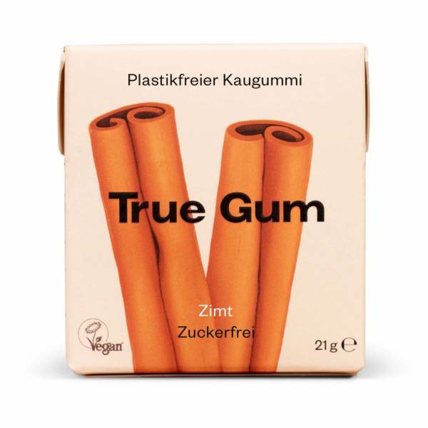 True Gum – Chewing-Gum à la Cannelle Sans Plastique – 21g